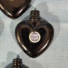 8 Vintage Wwii Stock Miniature Glass Heart Shaped Perfume Bottles In Black