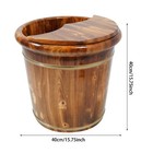 Wood Foot Bath Barrel Natural Foot Basin Bucket Bath Bucket With Massager Roller