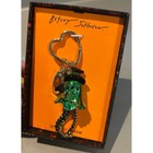 New  Betsey Johnson Halloween Green Witch Ghost Keychain Purse Bag Charm