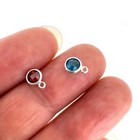 Sterling Silver Fancy Bezel Birthstone Charms- 4mm Tiny Round Charms