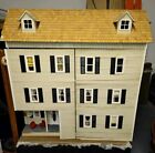Huge Wooden Dollhouse Assembled Furnished 3 Stories   3-room Attic