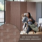 Fdw Room Divider 4 Panel Wood Mesh Woven Design Room Screen Divider Wooden Scree