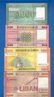Lebanon 1 000 5 000 10 000 20 000 Livres Uncirculated Banknotes Set   4