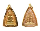 Gold 18k 750 Amulet Pendant Phra Chinnarat Thai Sacred Fortune Talisman Gorgeous