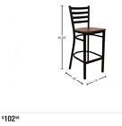 Flash Furniture Hercules Series 28 75 In  Cherry Wood Seat metal Frame Bar Stool