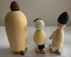 3 Vintage Hand-carved Wood Romanian Folk Figures Unique Unusual Country Dolls