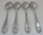 Lenox Stainless Tudor Bead Augusta Set Of 4 Teaspoons 6 1 2  18 10 Flatware