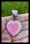 Navajo pink Conch ss heart  Pendant patricia Yazzie