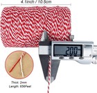 Red White Bakers Twine     656 Feet Cotton String 2mm     Gift Wrapping  Diy Crafts 