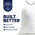 Plasticplace 13 Gallon Drawstring Trash Bags - White  Case Of 200 Bags