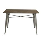 Finwick 47 24 In  Gunmetal Gray Metal Dining Table  Rectangular  Seats 6