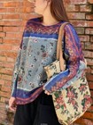 Womens Fashion Knitwear Loose Printed Warm Sweater Causal Pullover Floral Jumper