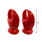 Red Ceramic Salt   Pepper Shaker Set   Spoon Rest Cute Red Lobster Claw