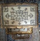 Vintage Florentine Hollywood Regency Italian Gold Gilt Nesting Stacking Tables 
