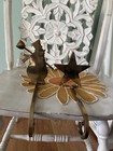 Solid Brass Snowman And Star Tree Stocking Holder Christmas Holiday