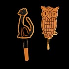 Vtg 1950s Halloween Plastic Cupcake Picks Cake Toppers Orange Owl Black Cat Lot