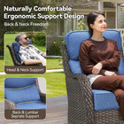 Moonluxe Brown Wicker Swivel Glider Rocker Outdoor Rocking Chair With Navy Blue