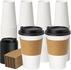 Coffee Cups With Lids 16 Oz 50 Pack Upgraded  Disposable Paper Cups With Lids   