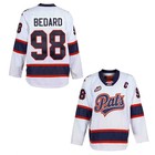 Youth men Bedard  98 Hockey Jersey Pats White Blue Top Sewn Custom Names S-6xl