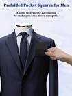 Prefolded Pocket Squares For Men Solid Color Handkerchief For Suit Formal Wed   