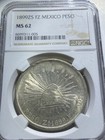 Mexico 1899 Zs Fz Liberty Cap Peso   Ngc Graded Ms-62