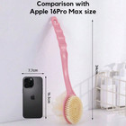 1pc Pink Long Handle Bath Brush  Back Exfoliation   Shower Scrubber