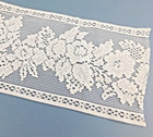 Vintage Filet Lace Trim White Floral Panel Crochet Style 3 75 Yds X 4-5 8 w Nos