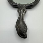 Antique Victorian Art Nouveau Silver Plate Hand Mirror Floral Repousse Vanity