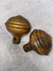 Antique Pair Of Clifton  1800s Reading Hardware Company Brass Door Knobs