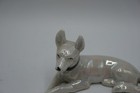 Pinscher Dog Puppy White Glazed Porcelain Figurine Made In Japan