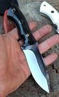 Hunting Knife 1075 Carbon Steel And Micarta Handle - Fixed Blade Made Camping   