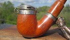 Vintage Bruyere Garantie With Wind Cap Orange Tobacco Smoking Estate Pipe 6  L