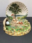 Vtg Beach Souvenir Seashell Mermaid Diorama Figurine Coral Nautical Decor Light