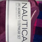 Nautica Women s 2 Piece Fleece Pajama Sleepwear Set  Purple Plaid  Large Necip