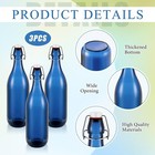 3 Pcs Blue Flip Top Glass Bottle 1 L   33 75 Oz Blue Glass Water Bottles With   