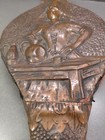 Vintage French Small Copper Coated Wooden Fireplace Bellow