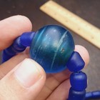 Beautiful Old African Blue Glass Antique Beaded Necklace
