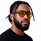 Premium Aviator Sunglasses Men Women Vintage 70s Retro Oversized Yellow Lens