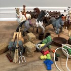 Schleich Horse  Figures   Accessories Lot Of 100  Riders  Fences  Horses Pieces
