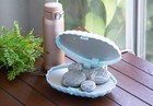 Hot Stone Massage Rock Set Blue Seashell Design Heater