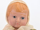 Antique vintage celluloid doll fruit silk pin Cushion   in Fantastic Condition  