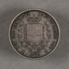 1860 Italy Sardinia Silver 50 Centesimi