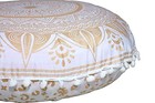 Round Mandala Floor Pillow Cover Seating Cushion Throw Cover Gold Trishol
