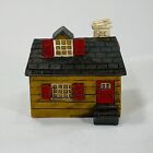 Vtg Mini Wooden House Decor Primitive Toy 2 1 2 Inch With Potted Tree