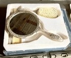 International Silver Company Silverplate Vanity Set Hand Mirror  Brush   Comb