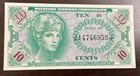 Mpc Us Military Payment Certificate Series 641 10 Cents  1965-68 Unc 