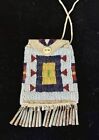 Vtg Early 1920   s Beaded Native American Indian Strike-a-lite Bag Pouch Leather 
