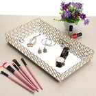 Hipiwe Crystal Cosmetic Makeup Tray -13 7    7 8  Large Mirrored Vanity Tray