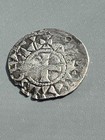 Crusader States Silver Denier  Jerusalem  Crusader Cross castle  Circa 1170-1236