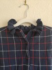 Nwot Janie And Jack Girl Size 10 Knit Sweater Vest Plaid Mock Neck Ruffle Button
